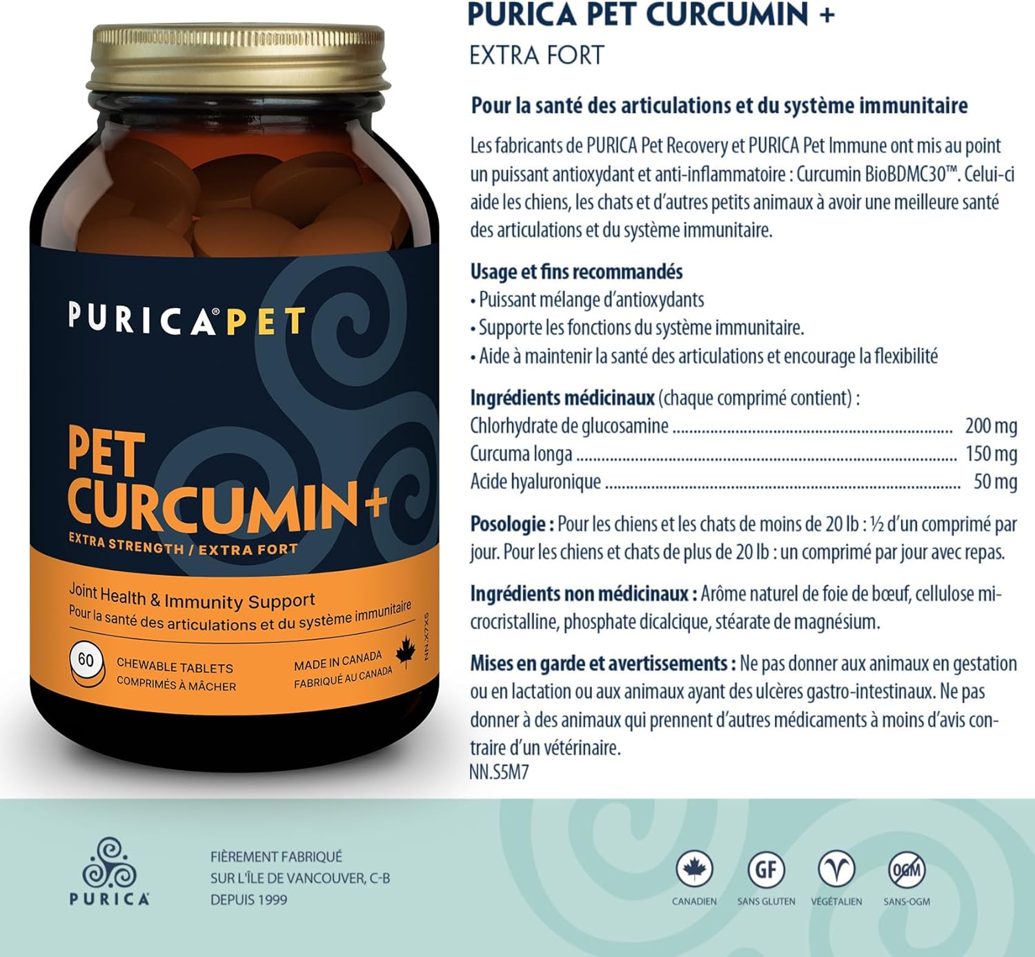 Pet Curcumin + | Purica® | 30 OR 60 Chewable Tablets