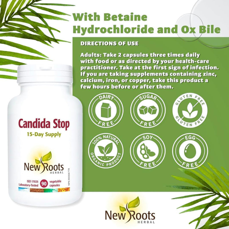 Candida Stop | New Roots HERBAL® | 90 or 180 Capsules