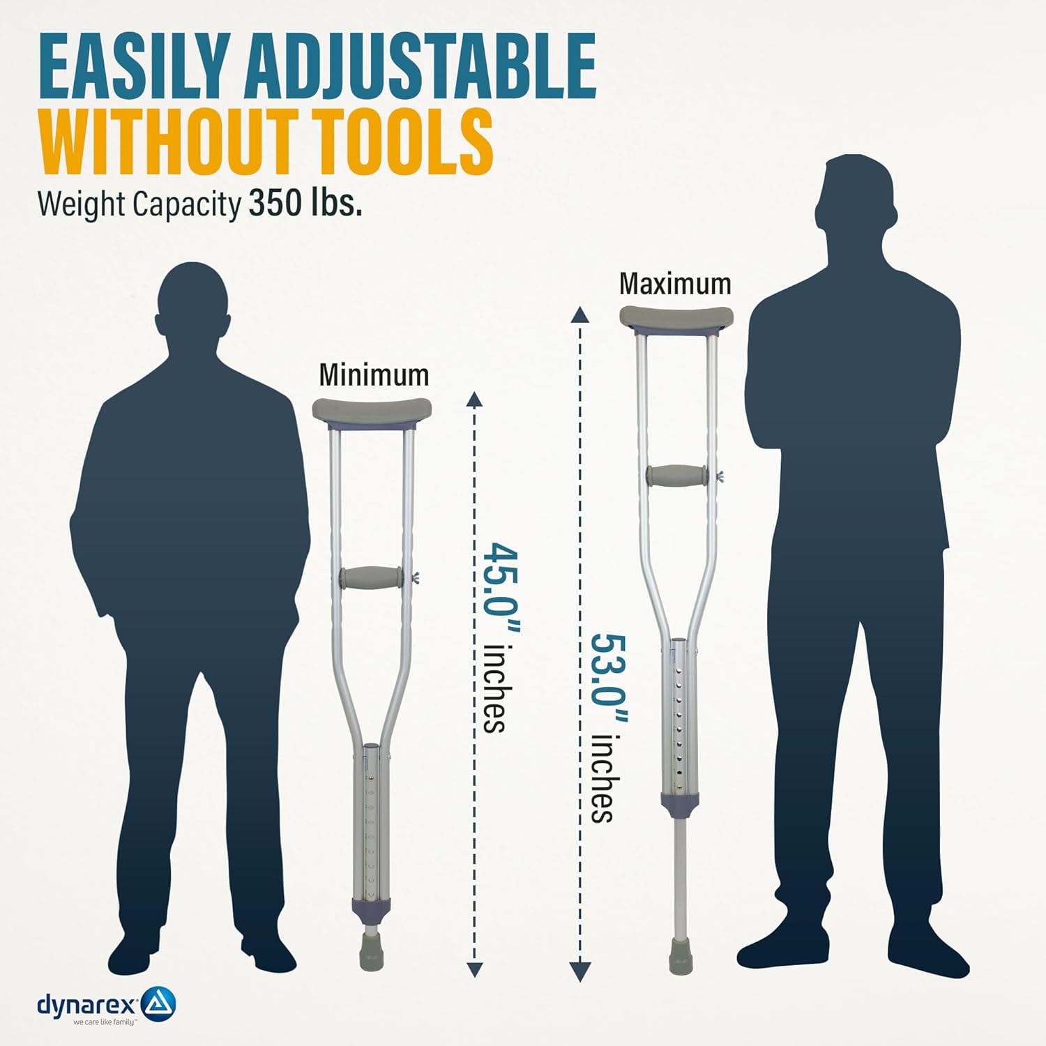 Lightweight Adjustable Aluminum Crutches | Hugo® | Various Sizes and Ages