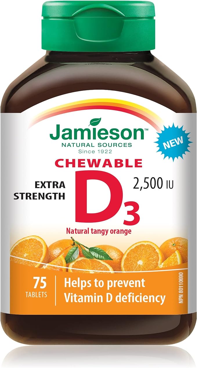 Vitamin D3 2,500 IU | Jamieson™ | 75 Chewable Tablets