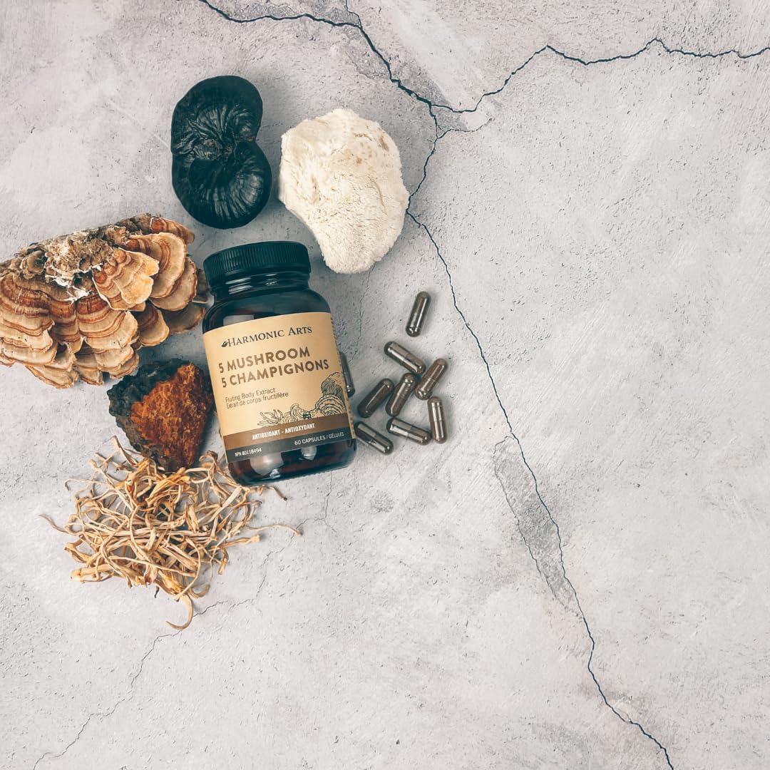 5 Mushroom Capsules| Harmonicarts | 60 Capsules