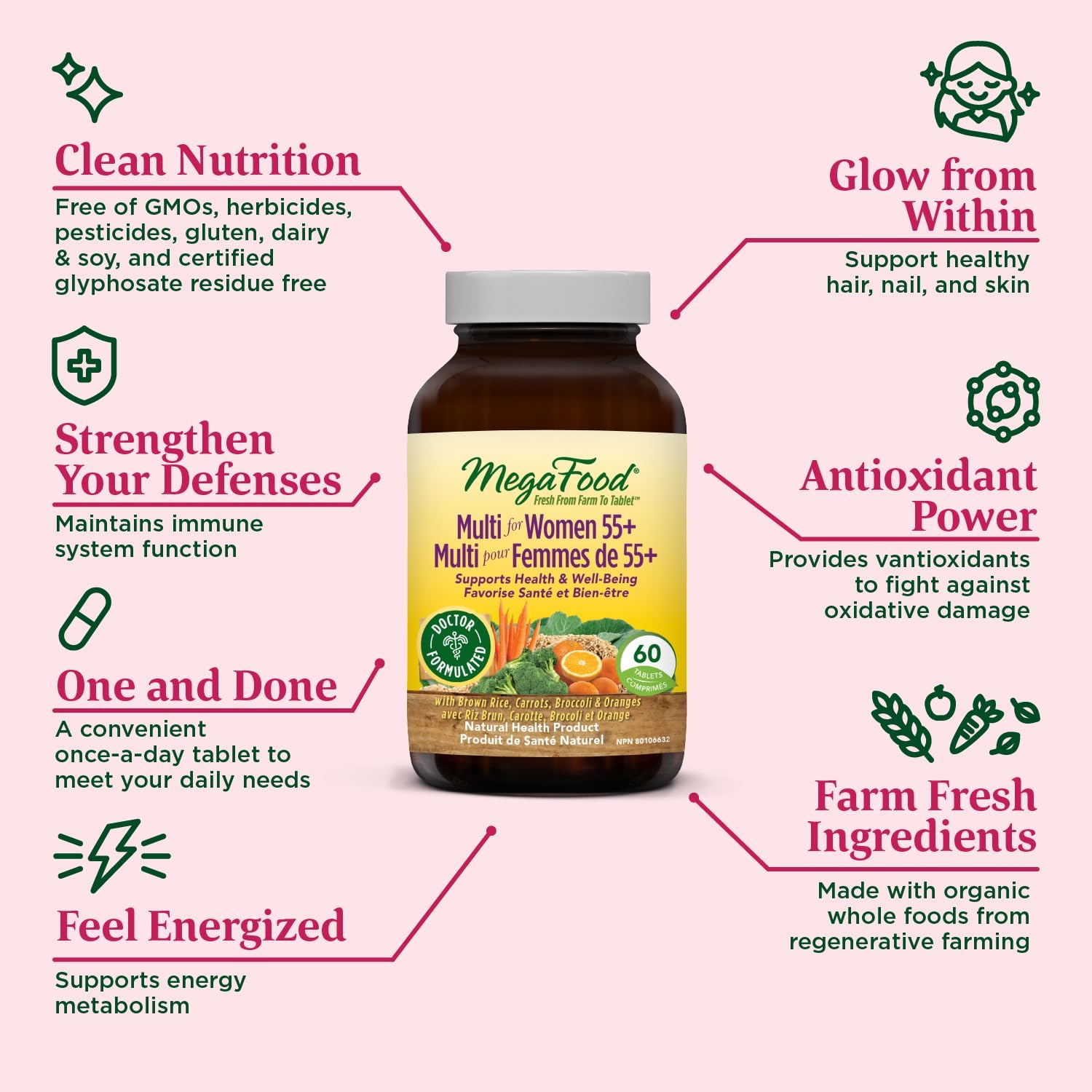 Multi for Women 55+ | MegaFood® | 60 Tablets