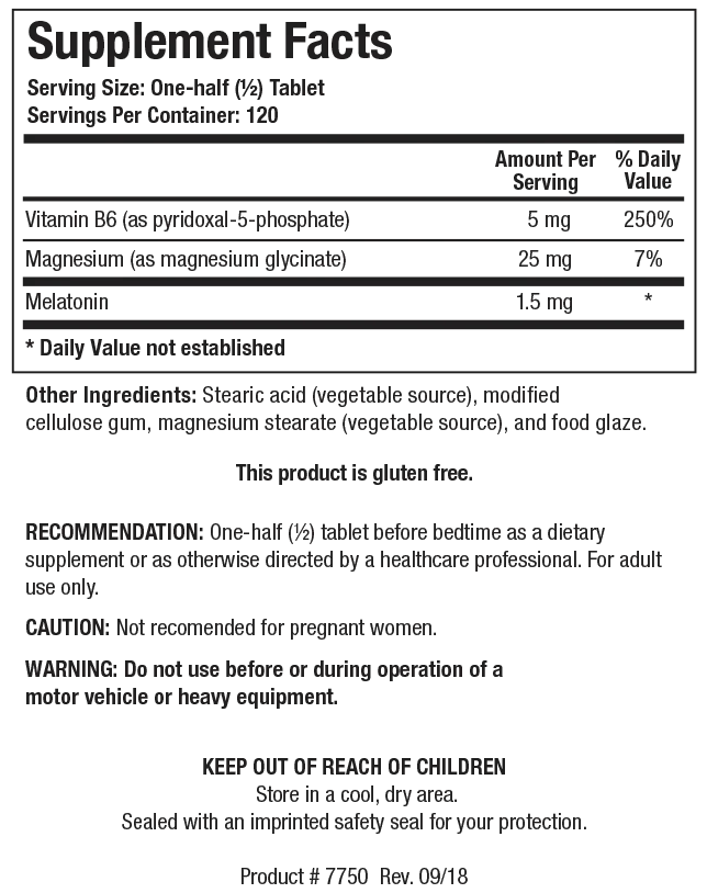 Melatonin-B6/Mg | Biotics Research® | 60 Tablets