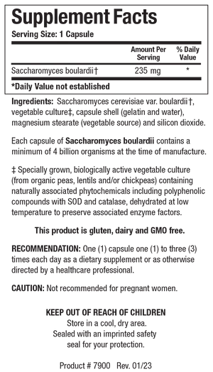 Saccharomyces boulardii | Biotics Research® | 60 Capsules