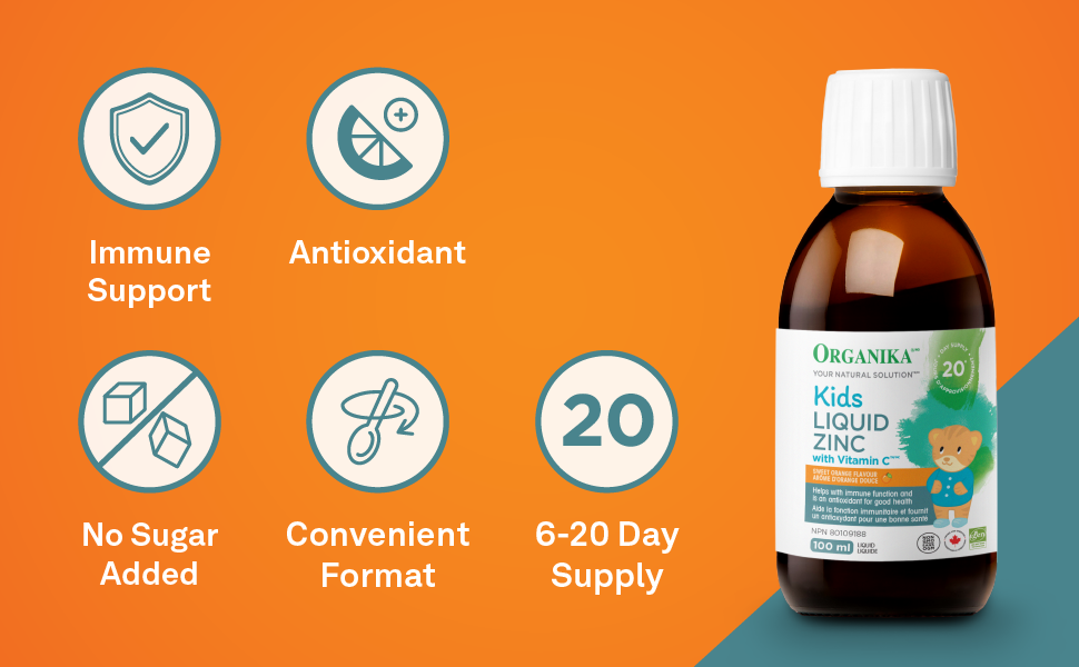 Kids Zinc Vitamin C | Organika® | 100 mL