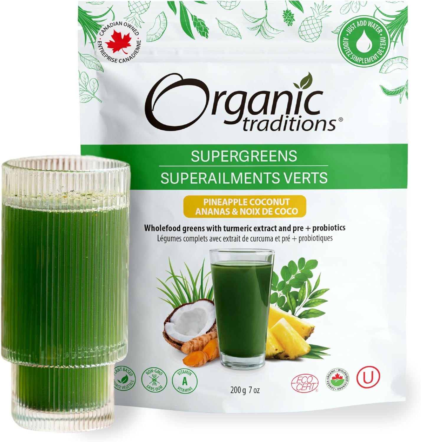 Supergreens with Turmeric and Probiotics | Organic Traditions® | 100g