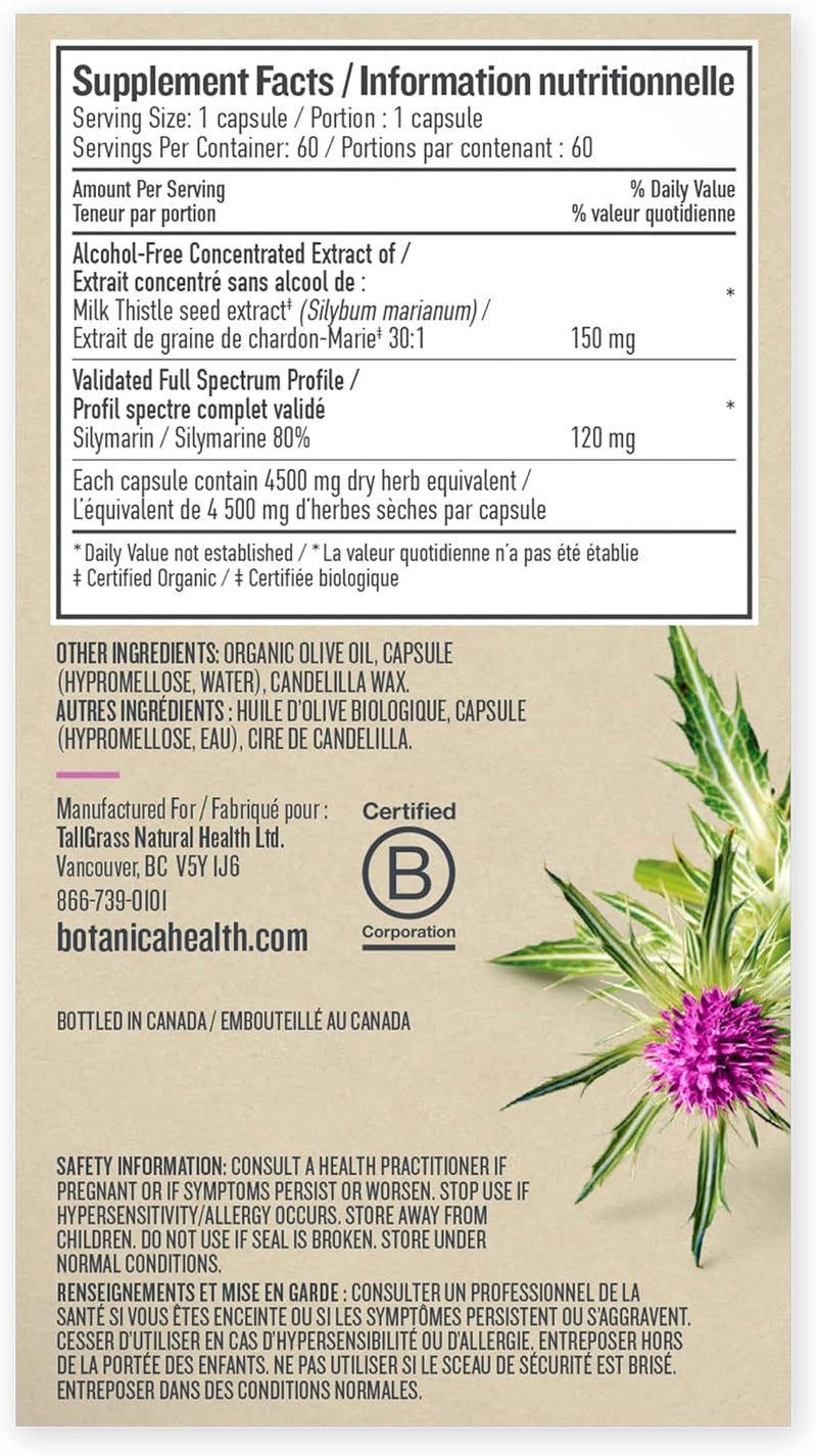 Milk Thistle Liquid | Botanica | 60 Capsules