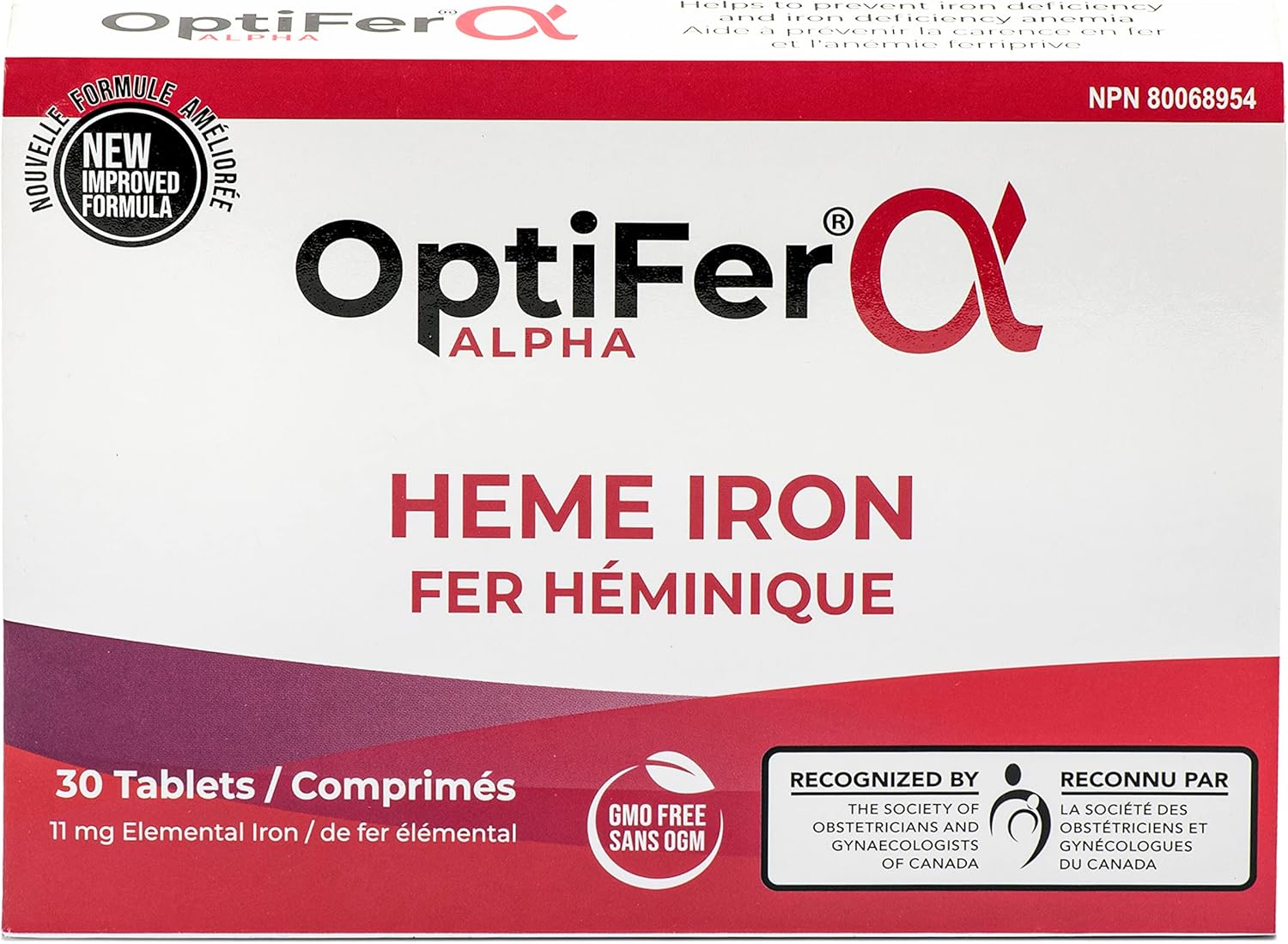 Heme Iron Supplement | OptiFer Alpha | 30 OR 90 Tablets