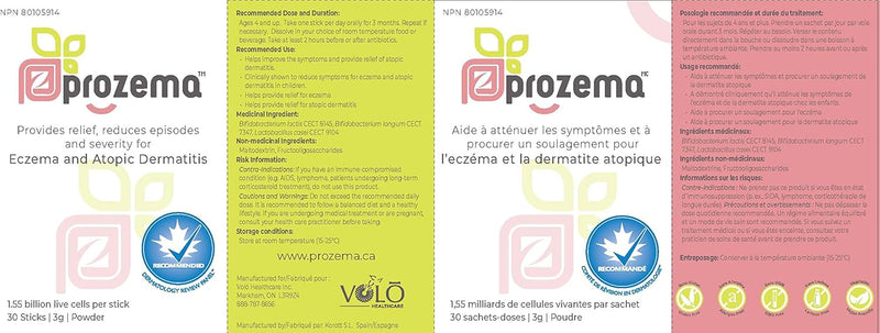 Eczema & Atopic Dermatitis | ProZema | 30 x 3g Powder Sticks