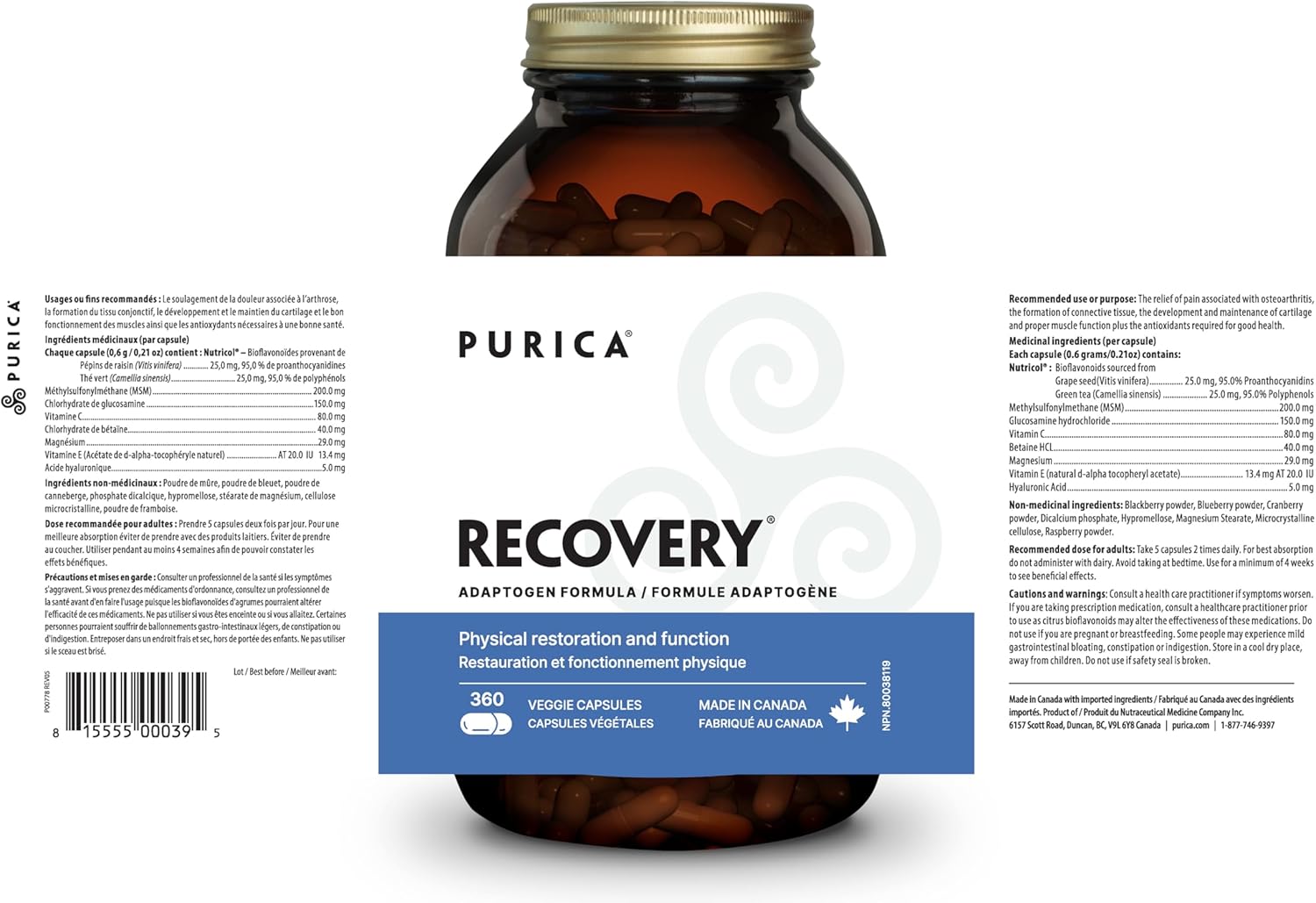 Recovery by Purica® – Joint, Pain & Inflammation Support | Capsules & Powder