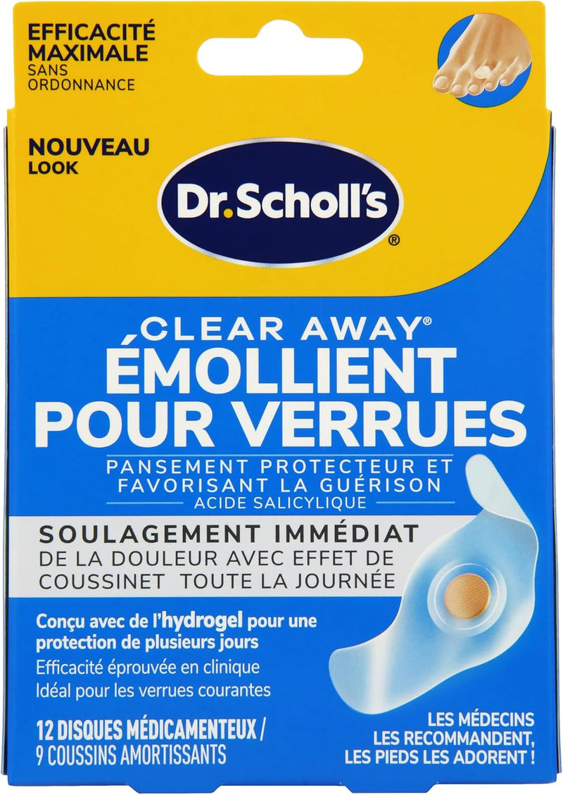 ClearAway Wart Remover | Dr. Scholl's® | 9 cushions Pads/ 12 medicated discs