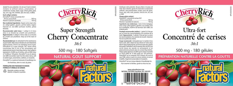 Cherry Concentrate | Natural Factors® | 90 or 180 Softgels