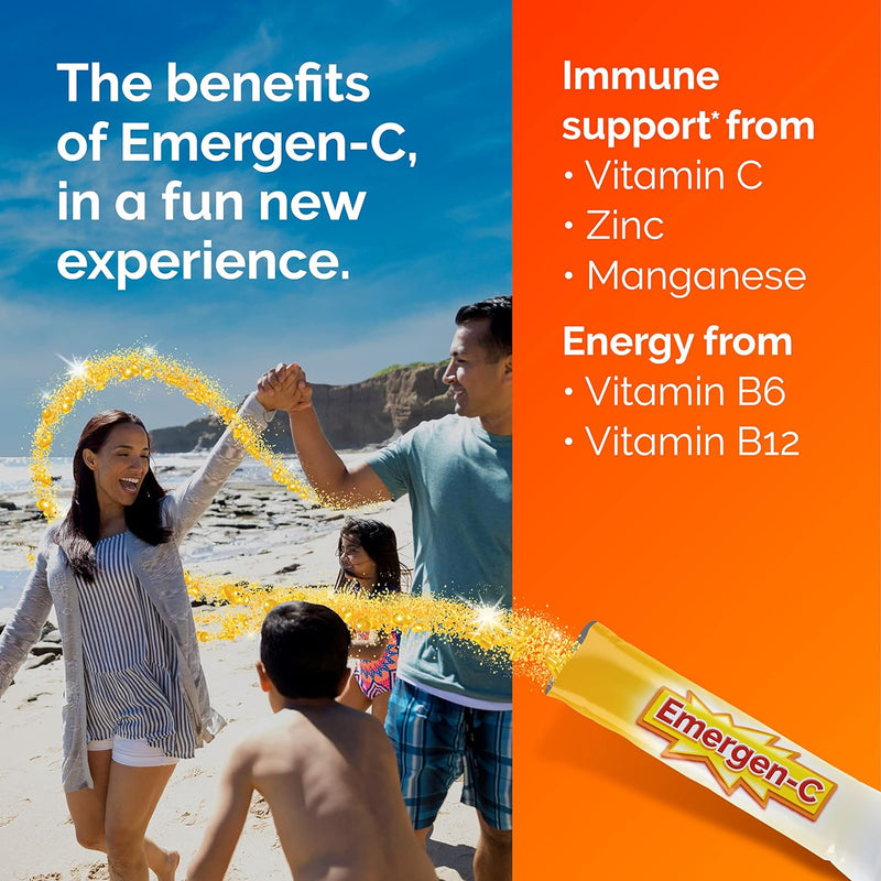 Crystals Orange Vitality | Emergen-C® | 24 Stick Packs