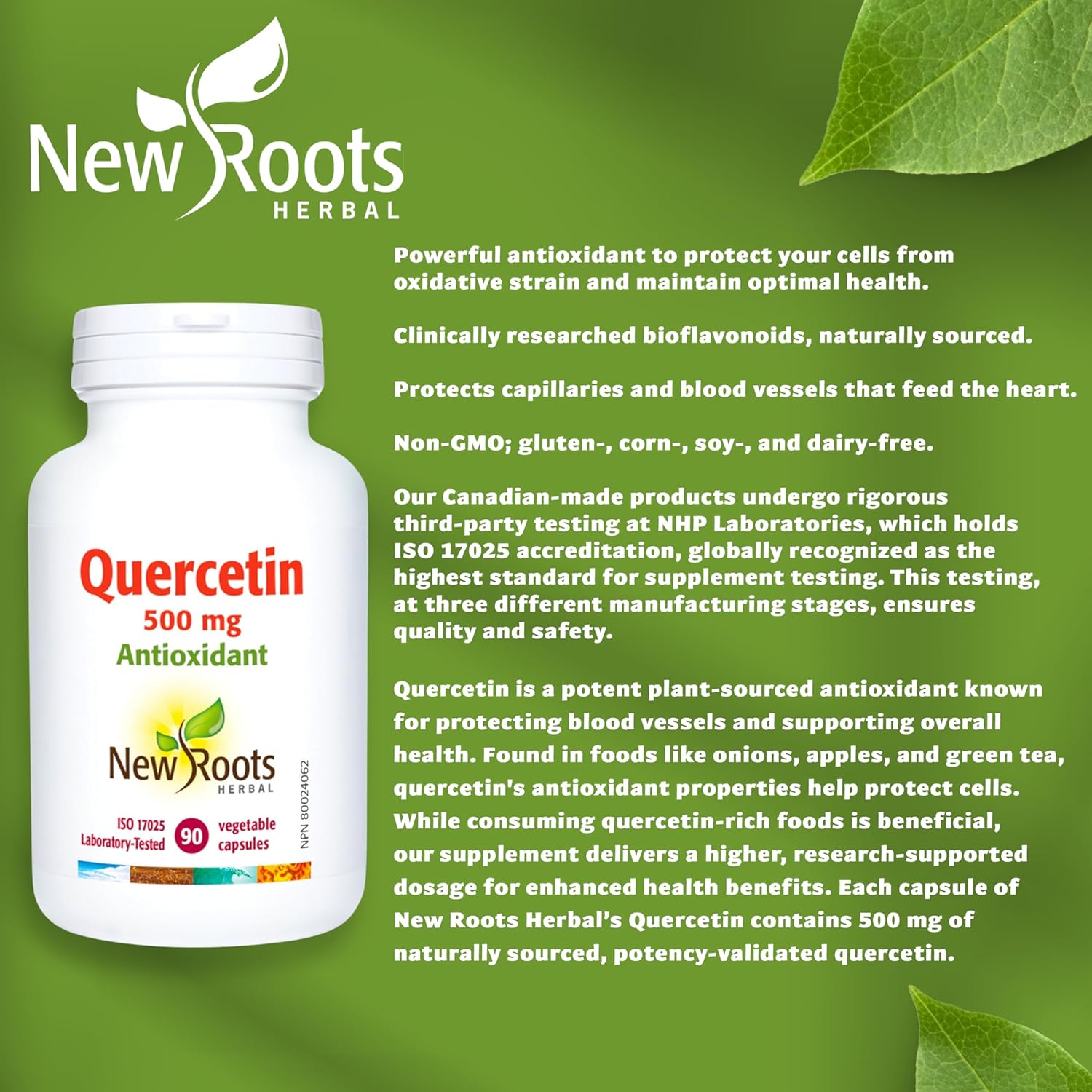 Quercetin | New Roots HERBAL® | 90 Veg Capsules