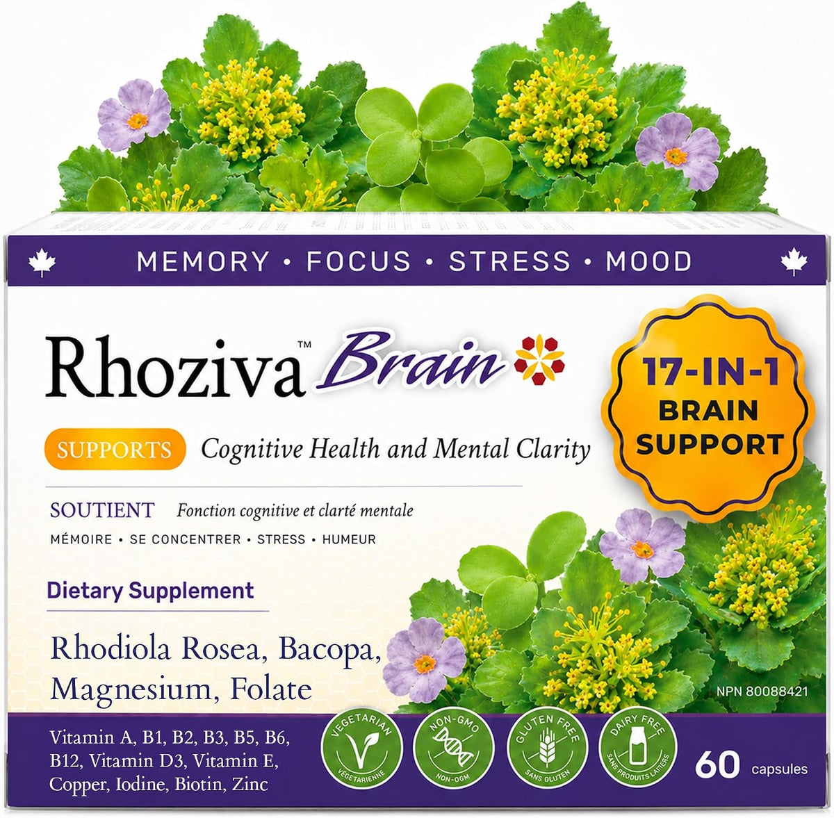 Rhoziva Brain | Nanton Nutraceuticals | 60 Capsules