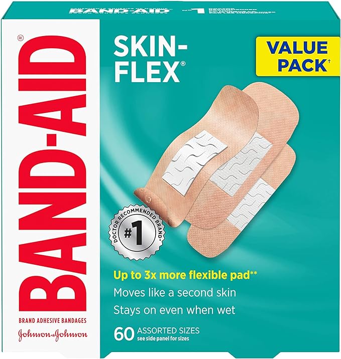 Skin-Flex® Bandages Value Pack (Assorted Sizes)  | Band-Aid® | 60 Count