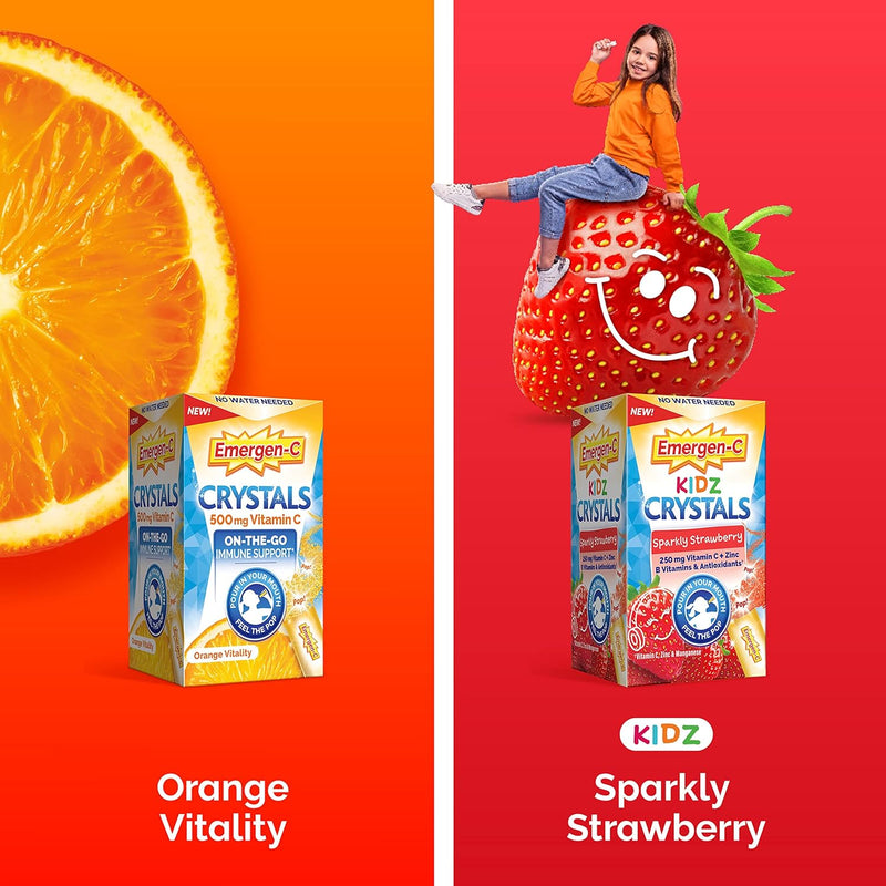 Crystals Orange Vitality | Emergen-C® | 24 Stick Packs