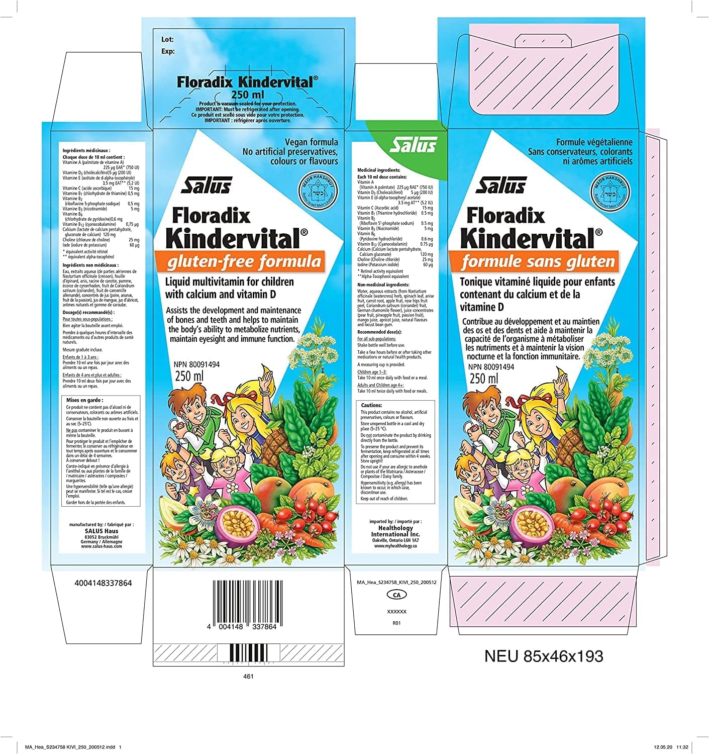 Kindervital Multivitamin | Salus | 250 mL or 500 mL