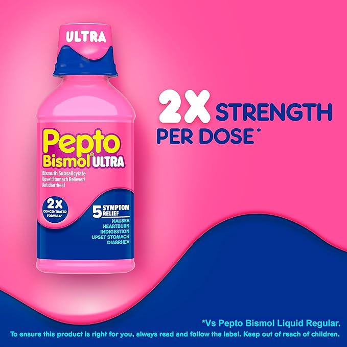 Pepto Extra Strength Liquid | Pepto Bismol® | 12oz (350mL)