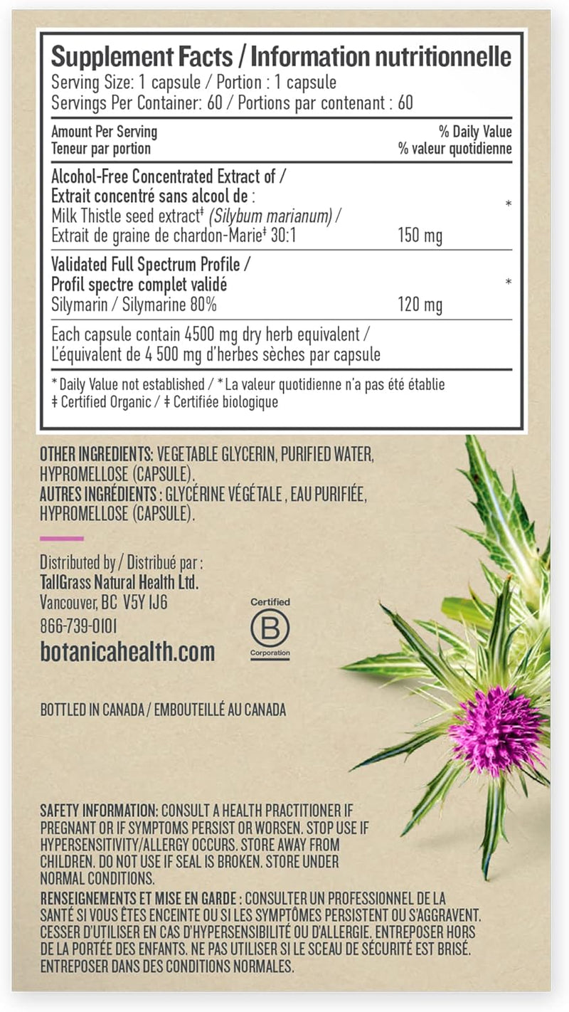 Milk Thistle Liquid | Botanica | 60 Capsules