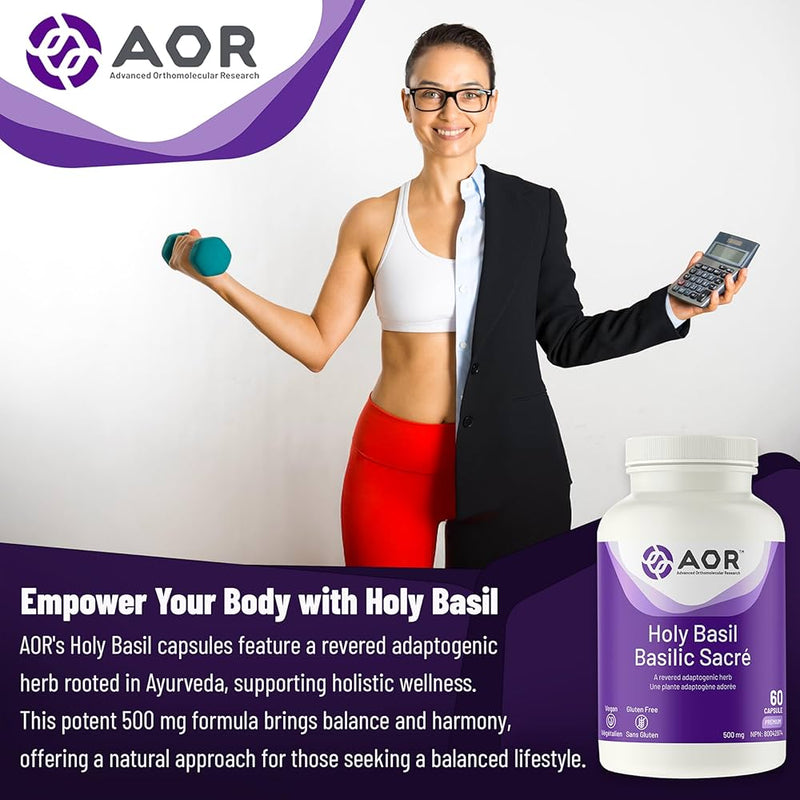 Holy Basil 500mg | AOR™ | 60 Capsules