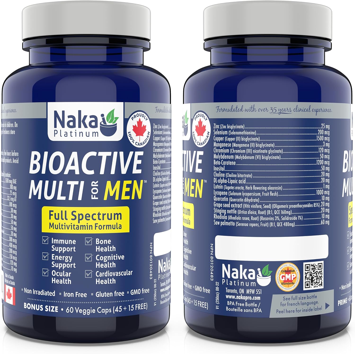 Bioactive Multi for Men | Naka Platinum | BONUS Size 90+30 FREE