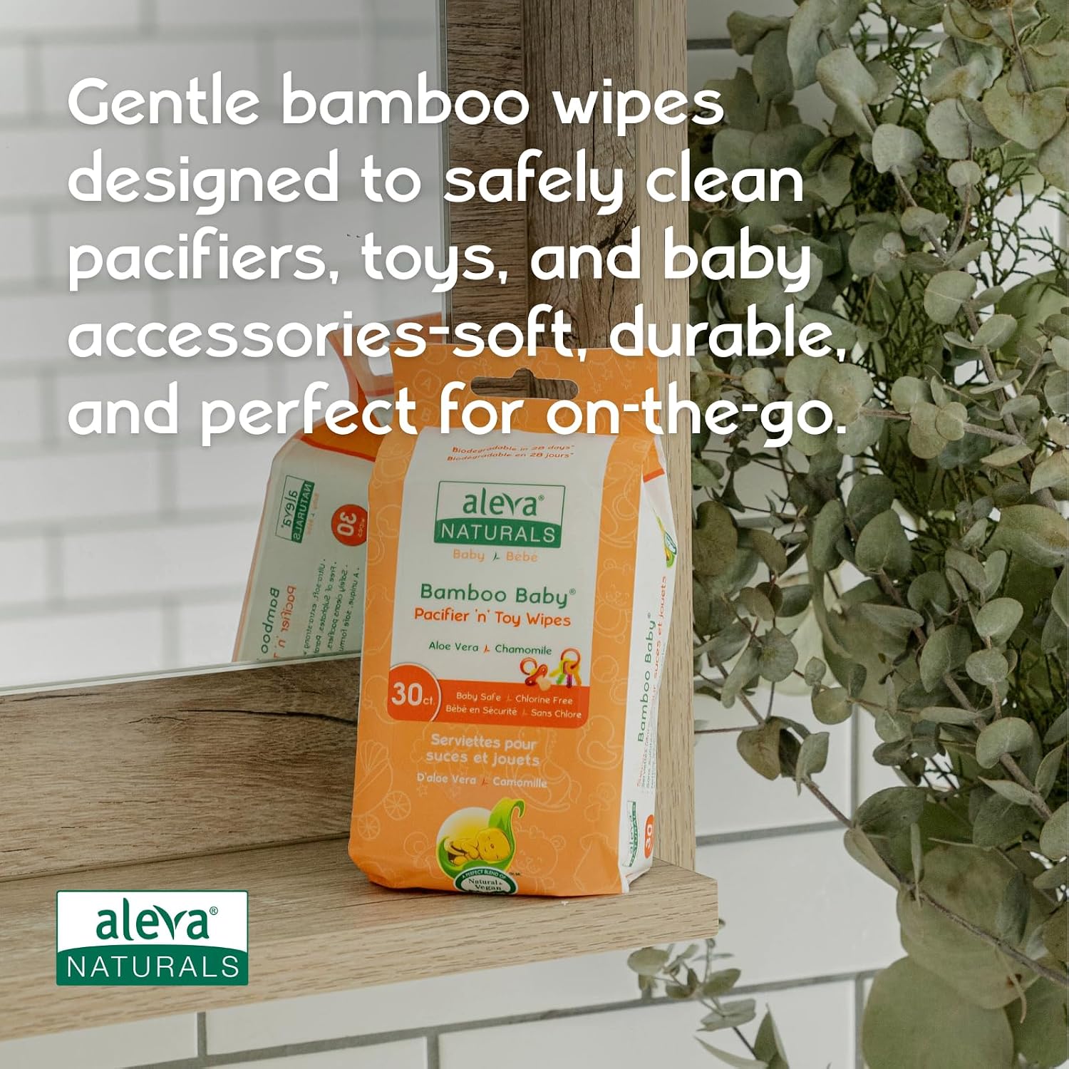 Bamboo Baby Pacifier 'n' Toy Wipes | aleva® Naturals | 30pk
