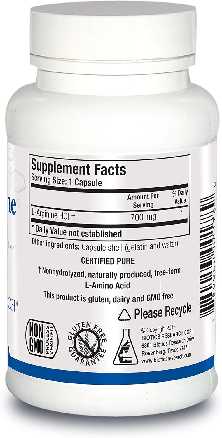 L-Arginine | Biotics Research® | 100 Capsules