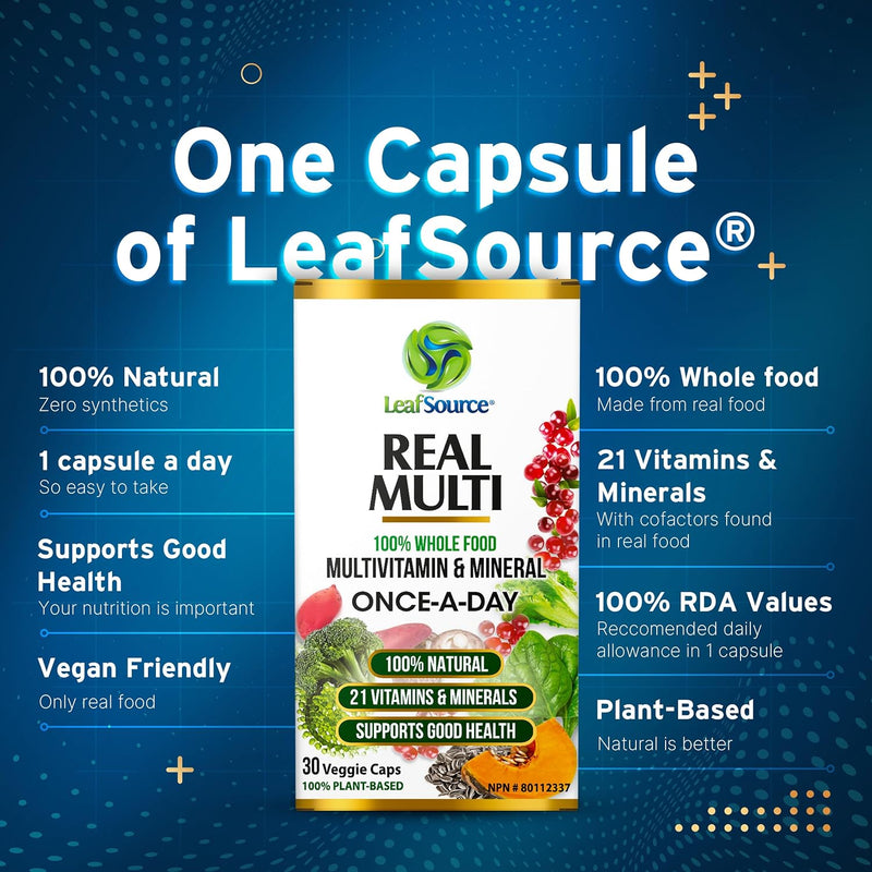 Real Multi | LeafSource®️ | 30 Veggie Capsules