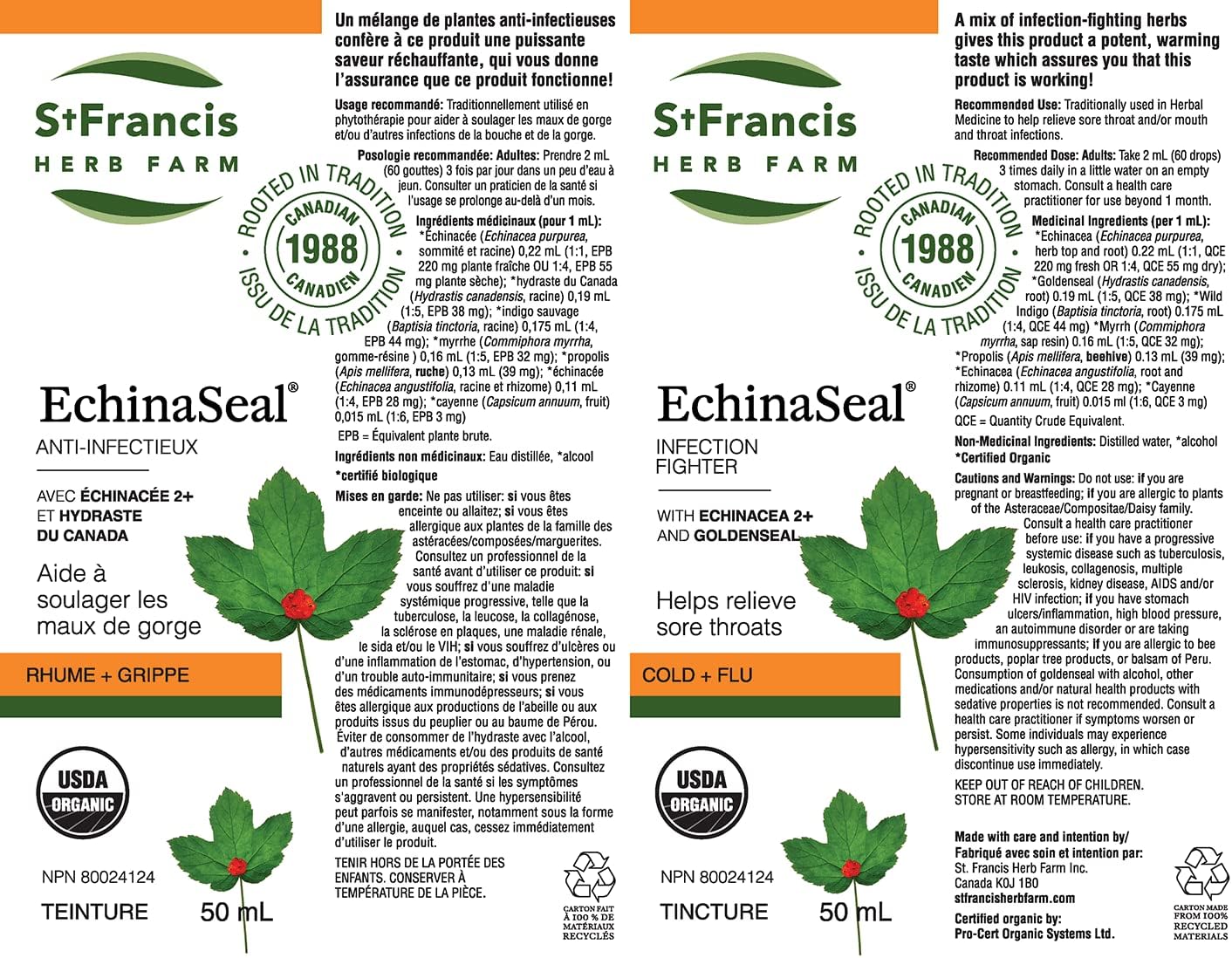 EchinaSeal® | St. Francis Herb Farm | 50 OR 100 OR 250 mL