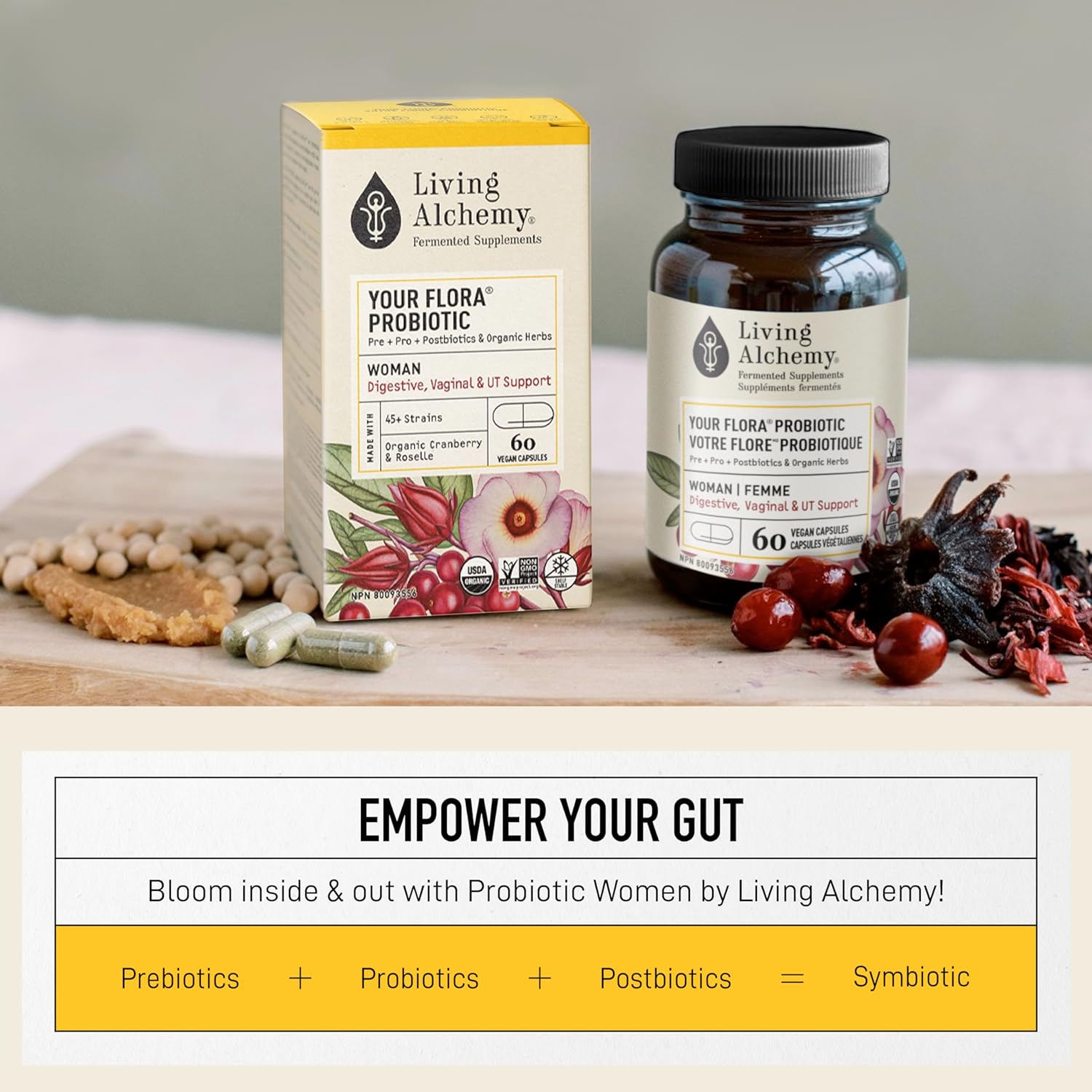Your Flora® Probiotic Woman | Living Alchemy® | 60 Vegan Capsules