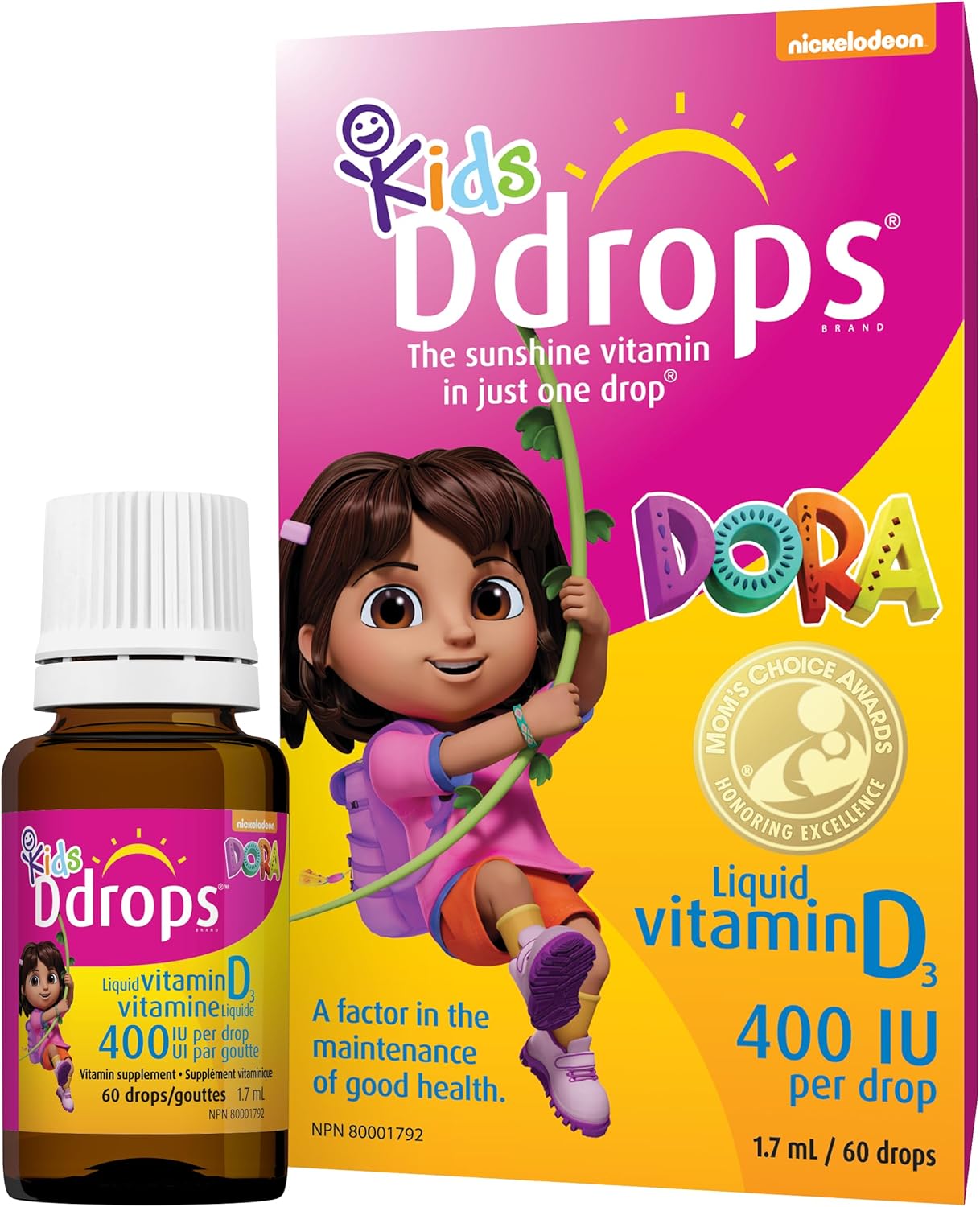 Vitamin D3 Liquid 400 IU | Ddrops® | 1.7 mL (60 drops)