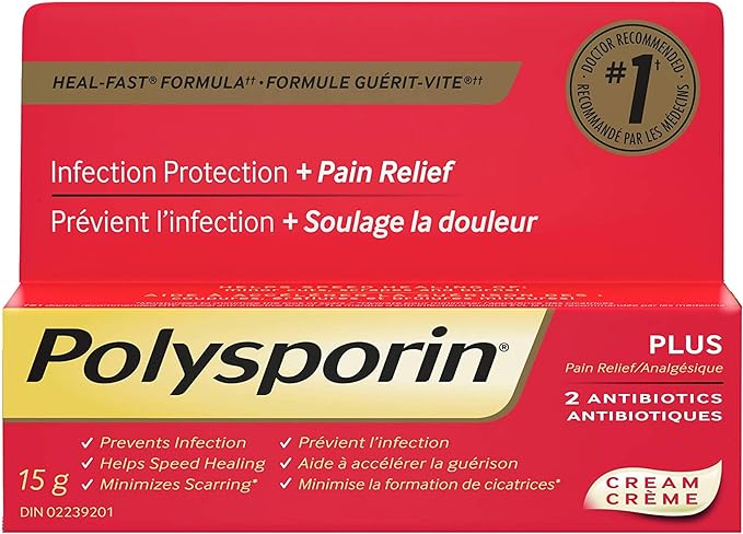 Plus Pain Relief Cream | Polysporin® | 15g or 30g tubes