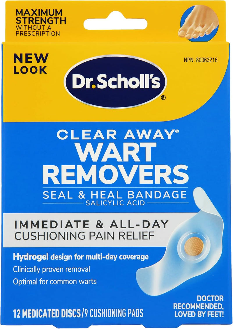 ClearAway Wart Remover | Dr. Scholl's® | 9 cushions Pads/ 12 medicated discs