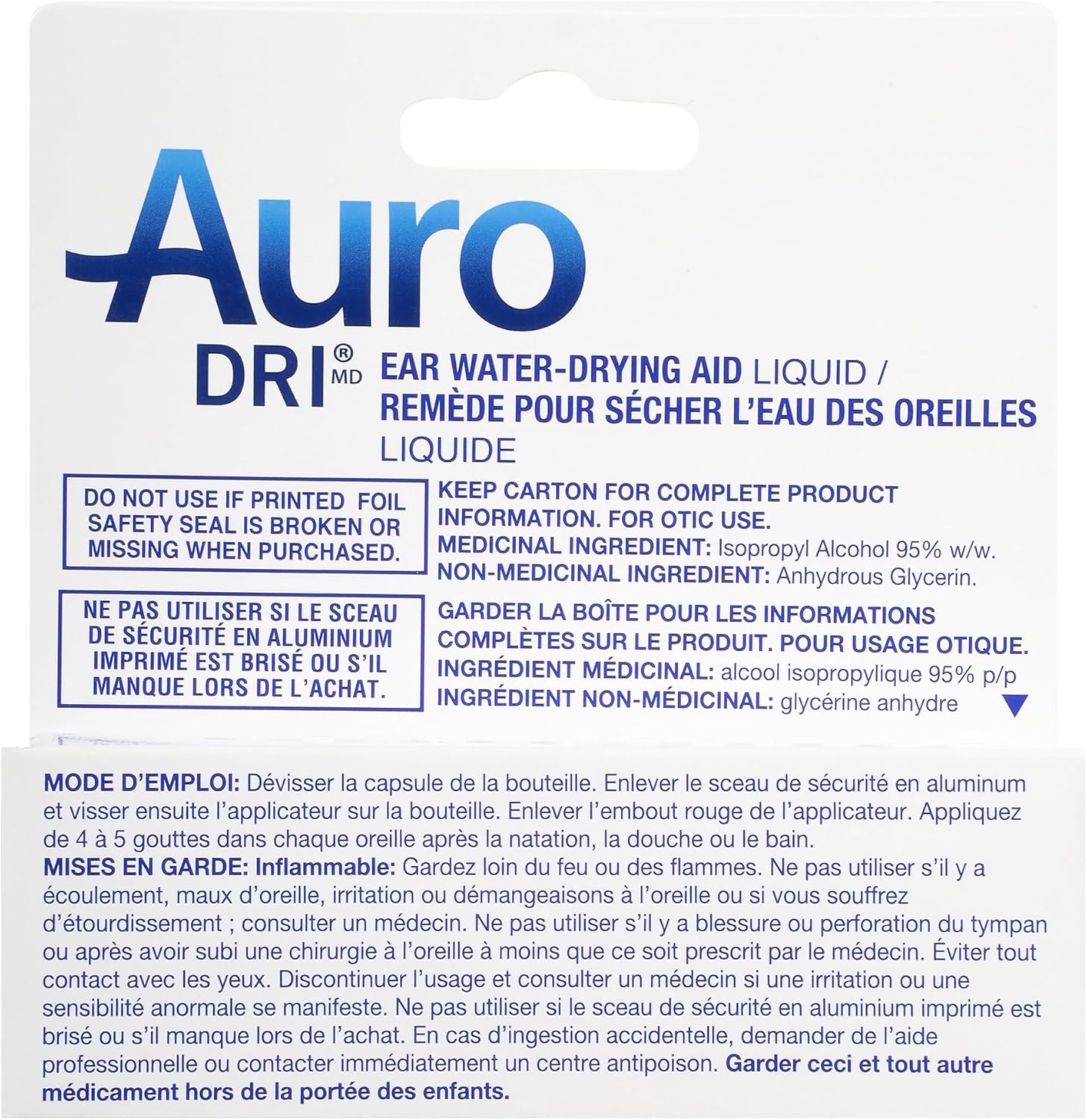 Ear Water-Drying Aid Liquid | Auro-Dri® | 29.6 mL