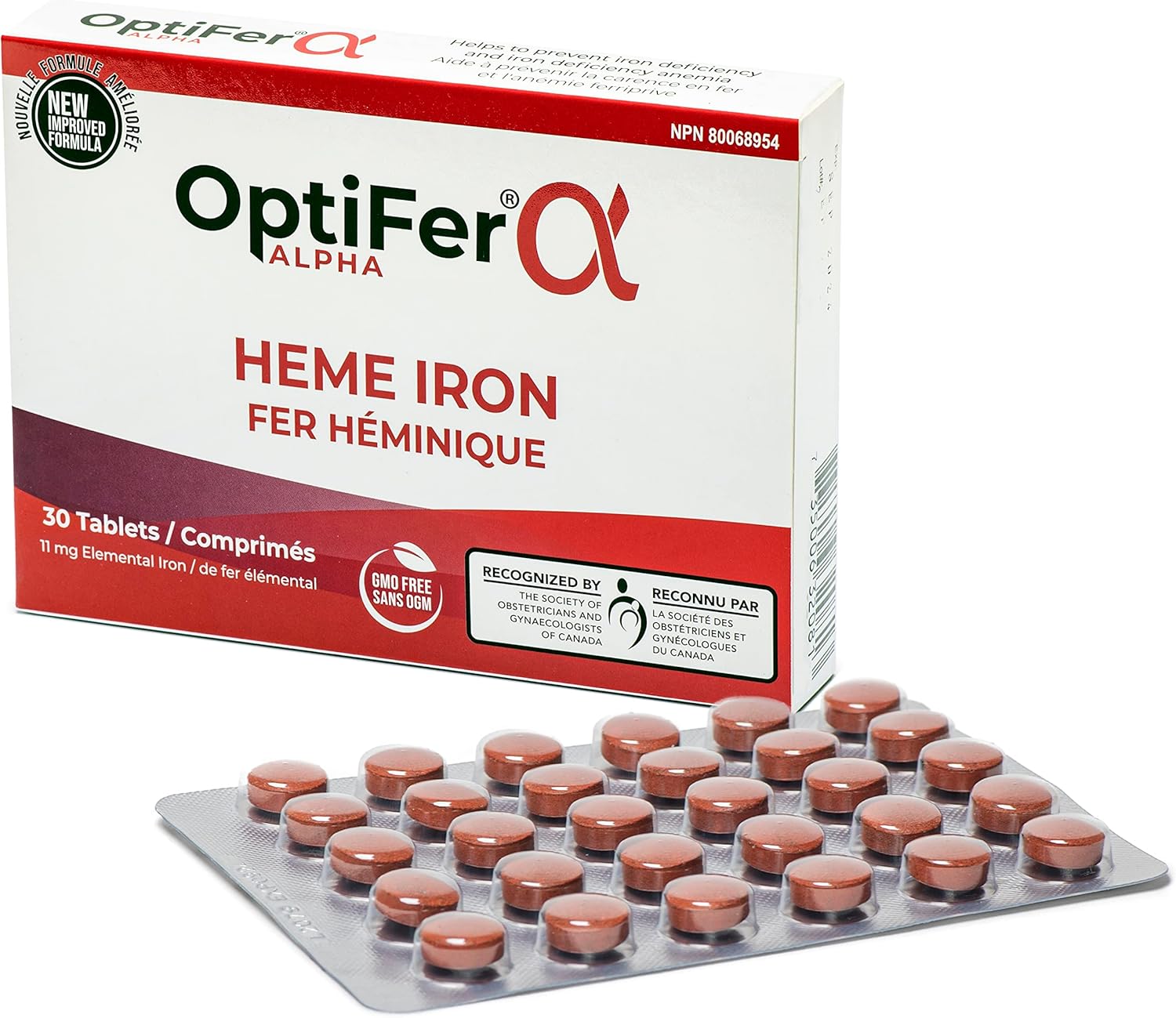 Heme Iron Supplement | OptiFer Alpha | 30 OR 90 Tablets