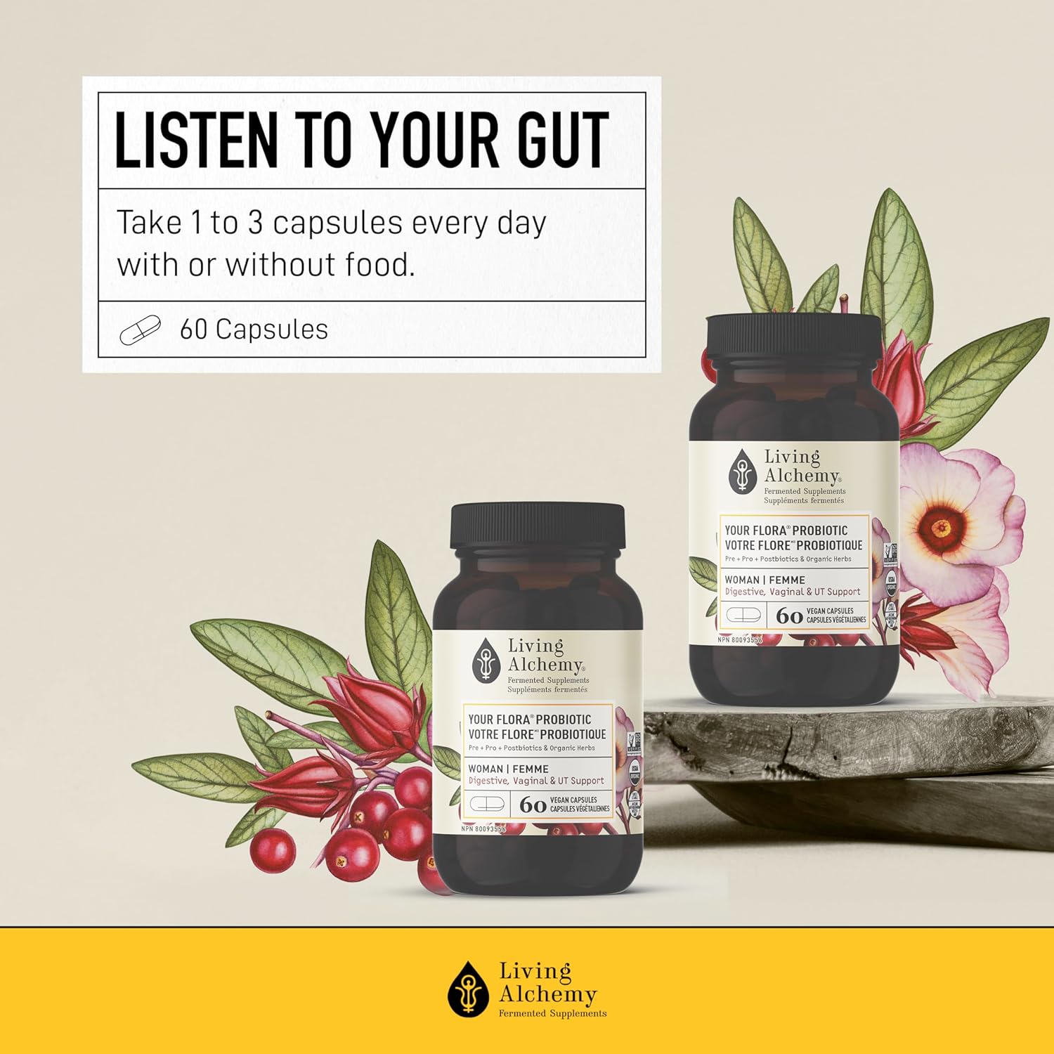 Your Flora® Probiotic Woman | Living Alchemy® | 60 Vegan Capsules