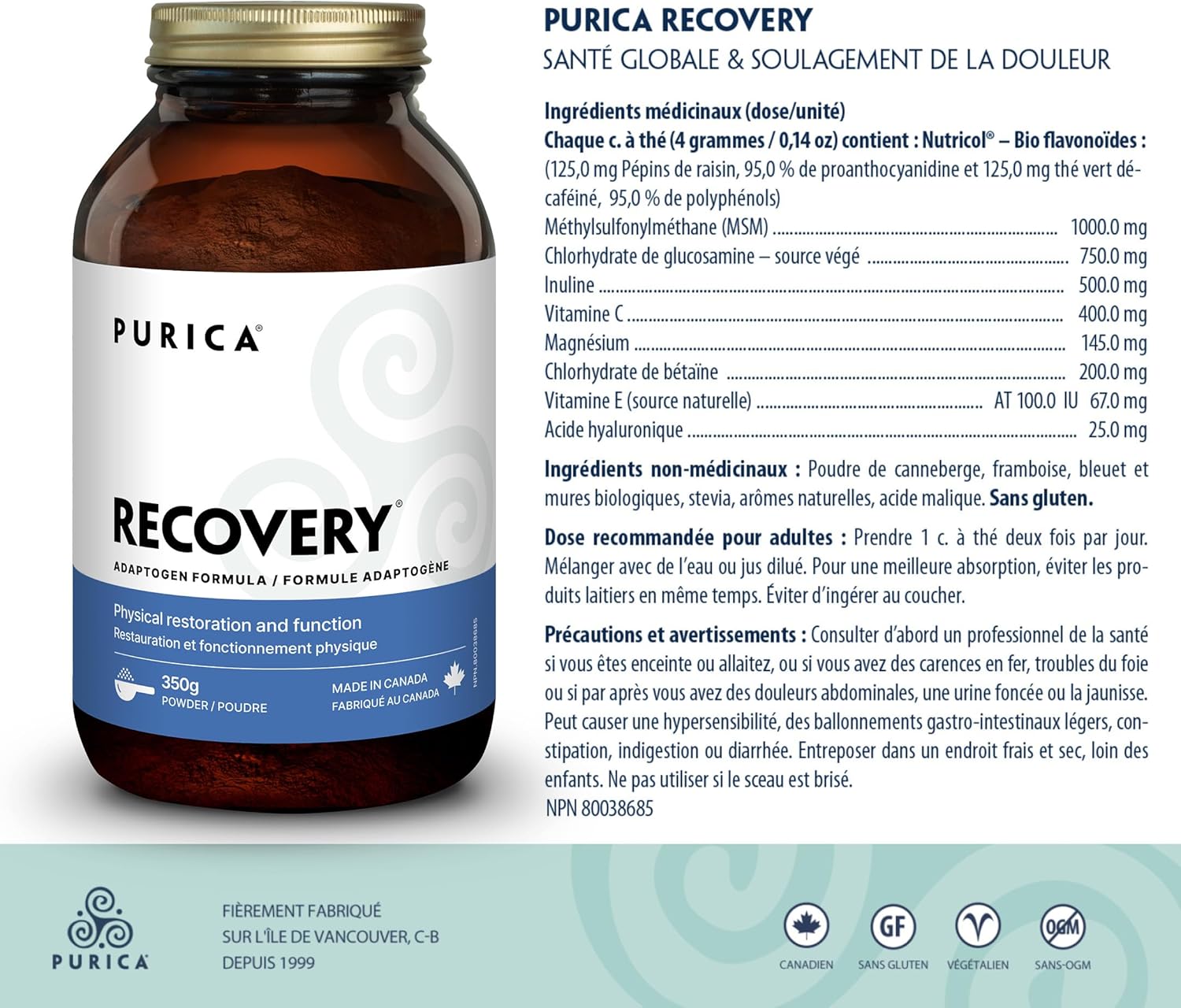 Recovery by Purica® – Joint, Pain & Inflammation Support | Capsules & Powder