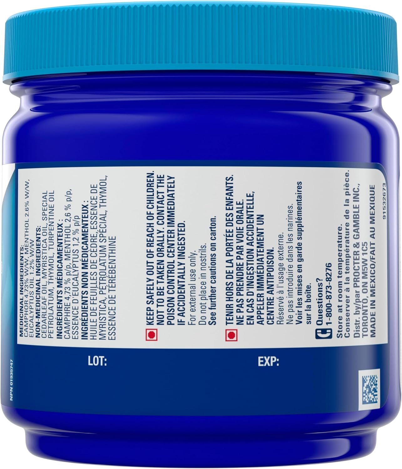 Vaporub Ointment | Vicks | 57, 115 or 190 mL