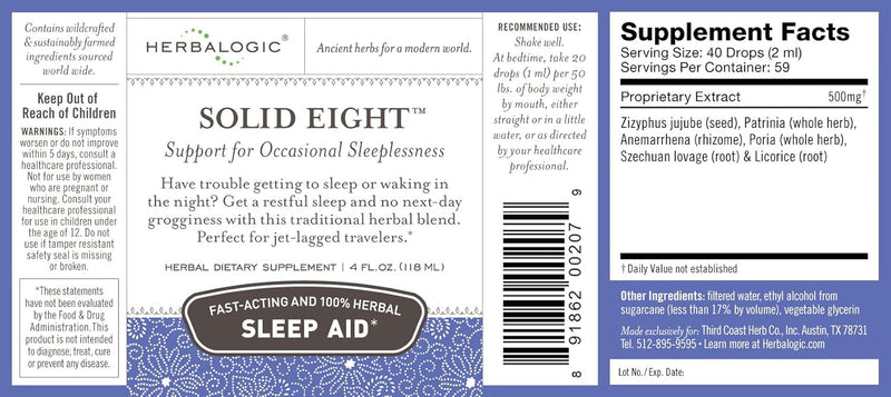 Solid Eight Herb Drops | Herbalogic® | 30 mL, 59mL , 118 mL