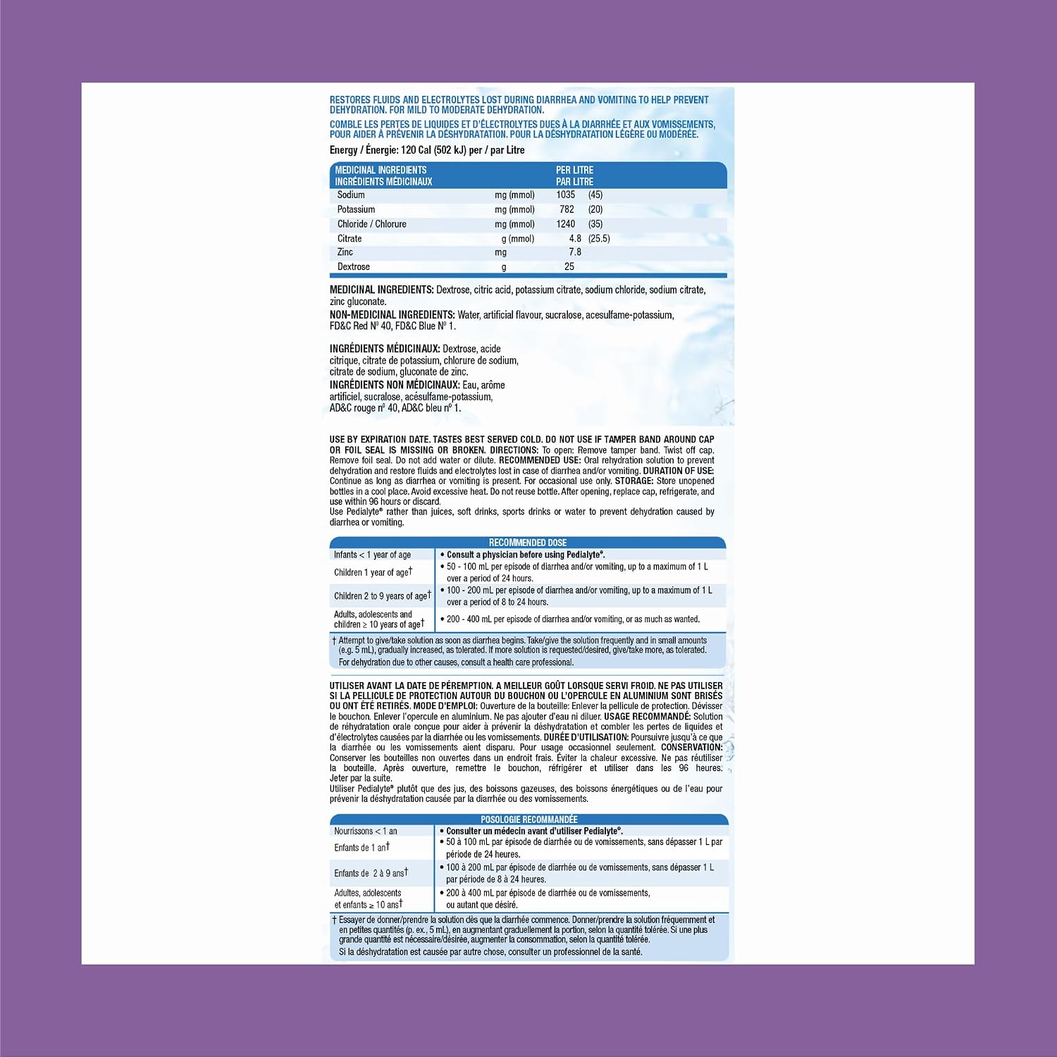 Electrolyte Oral Rehydration Solution | Pedialyte® | 1 L (1000 mL)