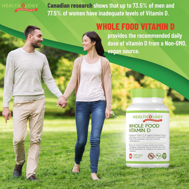 Whole Food Vitamin D  | Healthology™ | 60 Vegetable Capsules