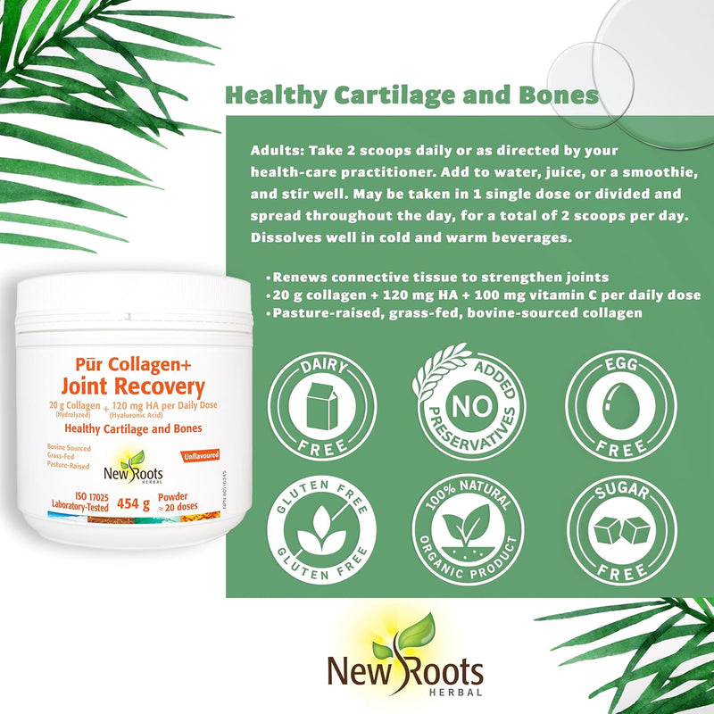 Pur Collagen+ Joint Recovery | New Roots HERBAL® | 454 g Powder