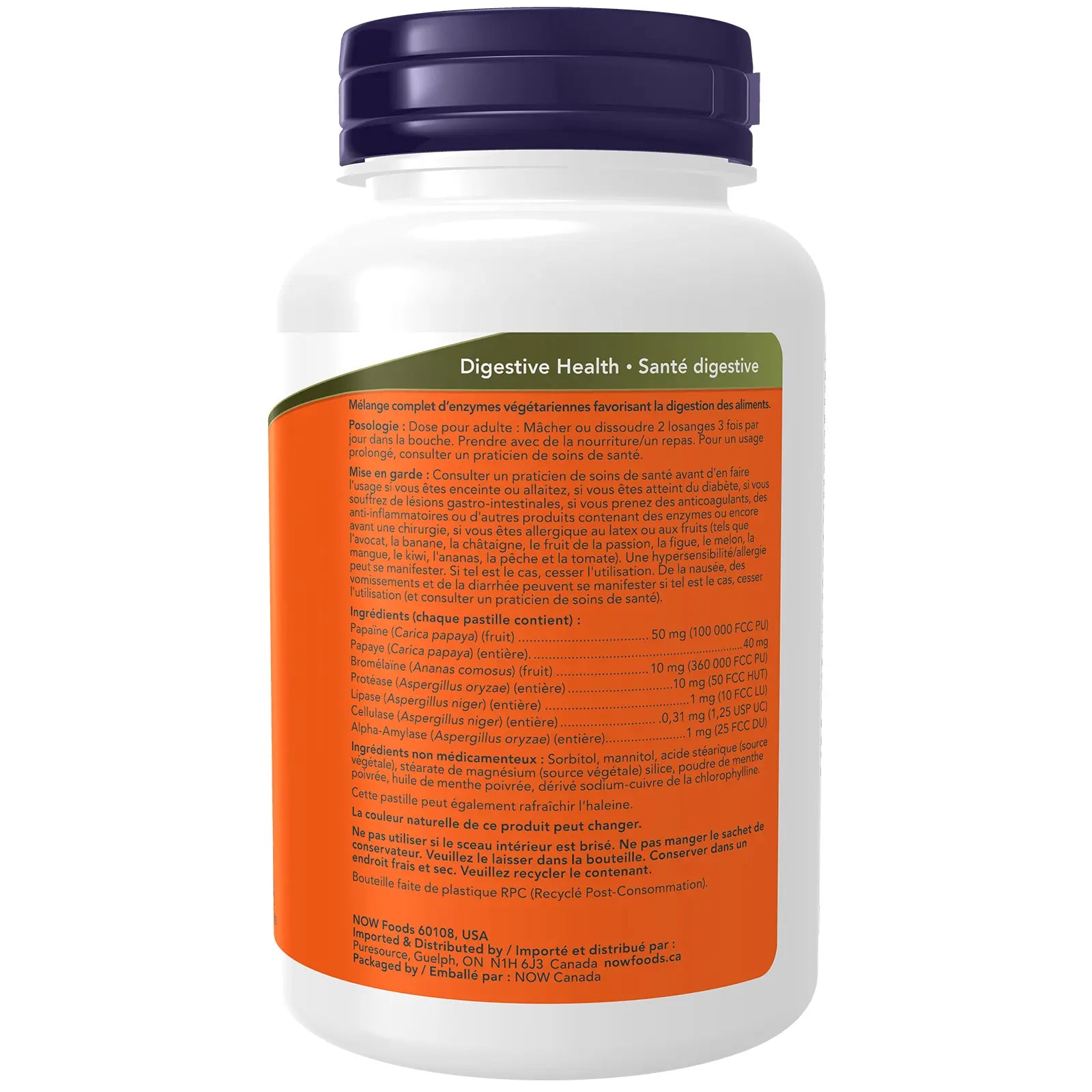 Papaya Enzymes Chewable | NOW® | 180 Lozenges