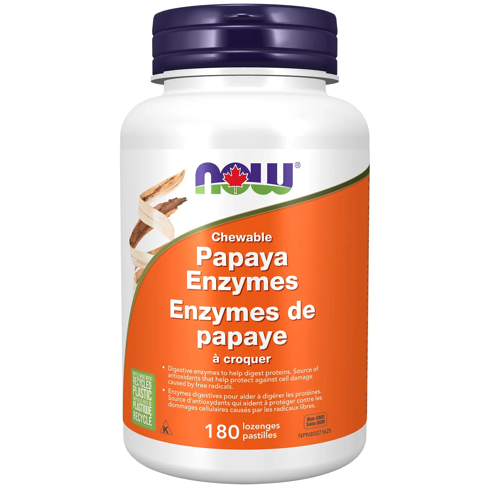 Papaya Enzymes Chewable | NOW® | 180 Lozenges