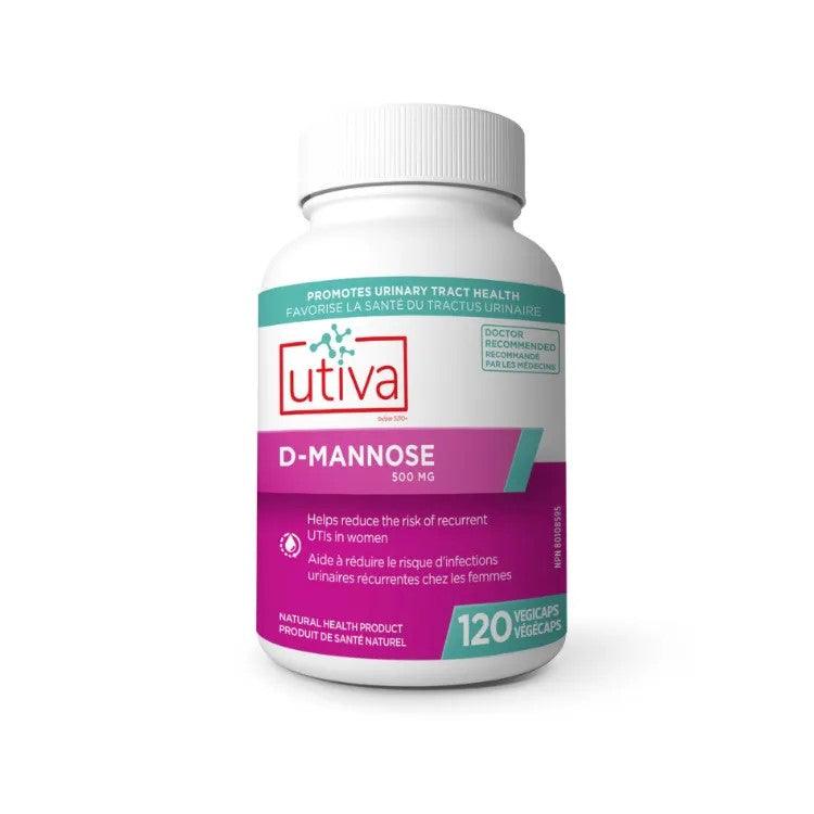 D-Mannose by Utiva – Natural Urinary Tract & UTI Support | 120 Veg Capsules
