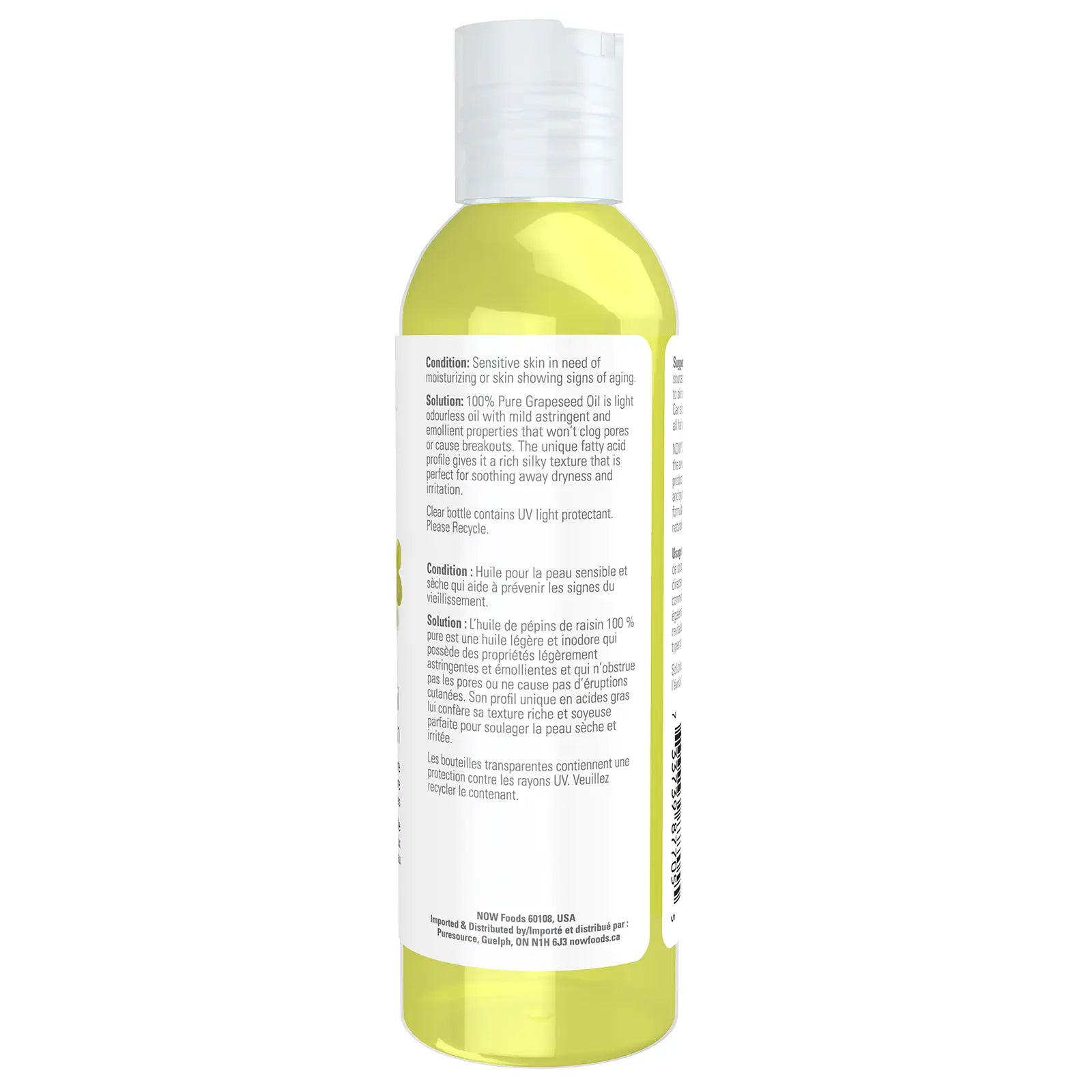 Grapeseed Oil, Pure | NOW® | 118 or 473 mL