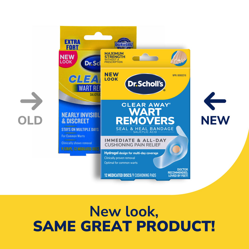 ClearAway Wart Remover | Dr. Scholl's® | 9 cushions Pads/ 12 medicated discs