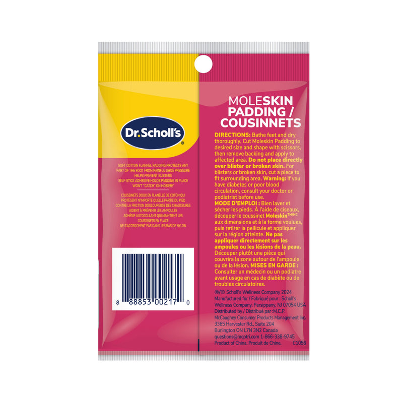 Moleskin Padding | Dr. Scholl's® | 117 mm x 87 mm (2 Sheets/Pack)