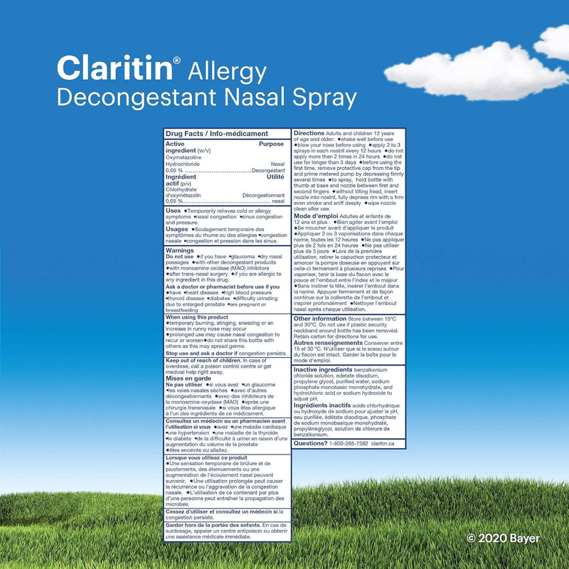 Allergy Decongestant Nasal Spray | Claritin® | 25 mL